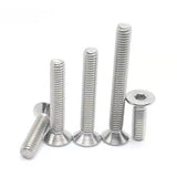 Tornillos de cabeza plana M5-0,8 x 14 mm, acero inoxidable 18-8 (304), acabado brillante, accionamiento de enchufe Allen, tornillos de máquina de tornillos hexagonales interiores, 50 unidades