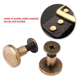 20Pcs Remaches de cuero planos Tornillos de fijación de Chicago Postes Kit de surtido para álbumes de fotos Álbumes de fotos Reparación de cuero(8mm)