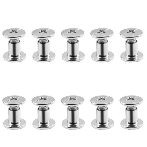 Cionyce - Juego de 50 tornillos de fijación de postes de rosca Chicago M5 x 6 mm, tornillos de encuadernación Phillips Chicago, kit surtido para piel, álbumes de recortes, libros, álbumes de fotos
