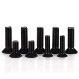 M6-1 tornillos de cabeza plana de 30 mm, acero de aleación de grado 10.9, DIN 7991, unidad de enchufe Allen, acabado de óxido negro, rosca de máquina, pernos avellanados, cantidad de rosca completa 60