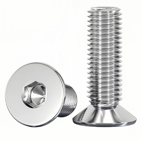 NACX - Tornillos de cabeza plana M1.6 x 6 mm, tornillos avellanados, tornillos de cabeza hexagonal, unidad de enchufe Allen, acero inoxidable 18-8 (304), 300 unidades