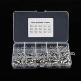 Surtido de Tuercas y Tornillos de Acero Inoxidable 250PCS, M2 / M2.5 / M3 / M4 / M5 / M6 / M8 / M10 Cabezal de Cabeza Hexagonal Tornillos Tornillos Kit de Surtido para Portátil /