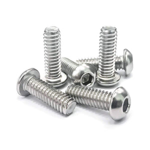 Tornillos de cabeza de botón de 1/4-20 x 3/4 pulgadas, acero inoxidable 304 18-8, accionamiento hexagonal Allen, acabado brillante, rosca completamente a máquina, paquete de 25