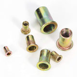 LOKMAN - (Kit de tuercas de remache 1): tuerca de remache, 175 piezas, kit de tuercas de remache métricas de acero al carbono, tuercas de inserción roscadas de cabeza plana, surtidas en M3, M4, M5, M6, M8, M10, M12, cuerpo moleteado (kit de tuercas de rem
