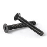 NIULUNBAO M5-0.8 x 40 mm, tornillos hexagonales de cabeza plana, acero de aleación grado 10.9, óxido negro, Allen Hex Socket 3 mm, 50 unidades