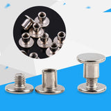 100 Unids Remaches de Cuero de Plata Chicago Encuadernación Tornillos Kit de Surtido para Scrapbook Álbumes de Fotos Reparación de Cuero M5x6mm