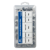 Juego de 228 tuercas de remache de acero inoxidable, surtido de tuercas de remache SAE UNC 8#-32, 10#-24, 1/4"-20, 5/16"-18, 3/8"-16, tuerca de remache roscada de cabeza plana, kit surtido de tuercas de remache