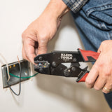 Klein Tools 80013 Kit de herramientas de cableado con pelacables automático y crimpadora de trinquete, gran kit de herramientas eléctricas, 2 piezas