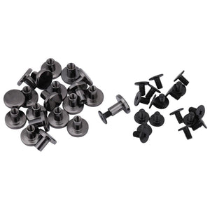 20 sets DIY Latón Cabeza Plana Correa Correa Remaches + Tornillo para Equipaje de Cuero Craft 5mm 8mm Remaches Correa Manija Bolsa Accesorios(8mm)
