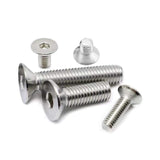 50 tornillos de cabeza plana M4-0,7 x 6 mm, acero inoxidable 18-8 (304), acabado brillante, llave Allen, tornillos de máquina hexagonales interiores