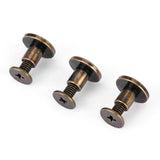 20 unids cabeza plana de cobre de cobre amarillo tornillos tuercas clavos remaches tapa de cuero remaches conjunto de cuero remaches artesanales(6.5mm)