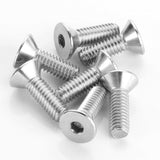 Tornillos de cabeza plana M6 x 12 mm, 50 tornillos de cabeza avellanada M6-1.0 x 12 mm, tornillo de cabeza avellanada de acero inoxidable 304, accionamiento de enchufe Allen, rosca completa, acabado
