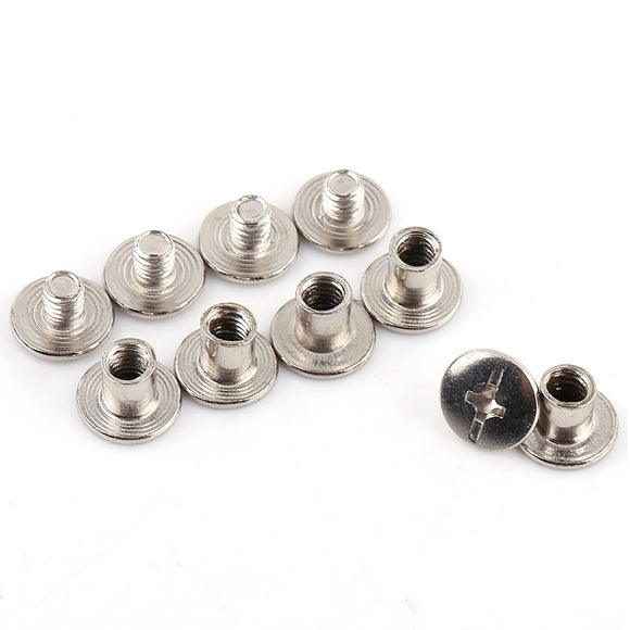 Tornillos de Níquel de 200 Piezas, Remaches de Uñas de Chicago, álbum de Fotos, Artesanía de Cuero M5x6mm 500 4, Tornillos de Chicago de 6mm, Remaches de Cuero de Doble Tapa,