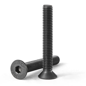 NIULUNBAO M5-0.8 x 40 mm, tornillos hexagonales de cabeza plana, acero de aleación grado 10.9, óxido negro, Allen Hex Socket 3 mm, 50 unidades