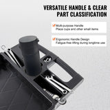 VEVOR Carro de servicio utilitario, 2 estantes de 550 libras de plástico resistente con ruedas giratorias de 360°, estante de labios medianos, mango de almacenamiento ergonómico para almacén, cochera,