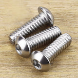 Tornillos de cabeza de botón de 1/4-20 x 3/4 pulgadas, acero inoxidable 304 18-8, accionamiento hexagonal Allen, acabado brillante, rosca completamente a máquina, paquete de 25