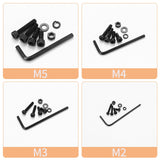 Juego de 1680 tornillos y tuercas hexagonales métricos M2 M3 M4 M5, tornillos y arandelas de cabeza hexagonal, tornillos y tuercas y arandelas, juego de tornillos de máquina negros