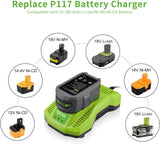 2 paquetes 7.0Ah de P108 batería de repuesto+ P118 P117 Cargador compatible con batería de iones de litio Ryobi de 18 V P102 P103 P104 P105 P107 P108 P109 P190 para herramienta eléctrica de 18 voltios