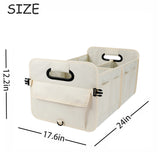 AOKJOY Organizador de maletero de coche, organizador de almacenamiento plegable con múltiples compartimentos, correas ajustables para SUV (beige)