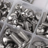 Surtido de Tuercas y Tornillos de Acero Inoxidable 250PCS, M2 / M2.5 / M3 / M4 / M5 / M6 / M8 / M10 Cabezal de Cabeza Hexagonal Tornillos Tornillos Kit de Surtido para Portátil /