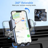 Blukar Soporte Celular Auto, Porta Celular Automóvil del Aire Ventilación con 2023 Upgraded Clip Estable, 360° Rotación, Liberación de un Botón, Soporte Movil Coche para Dispositivo de 4.0''-7.0''