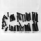 M4 x 20 mm, 25 mm, 30 mm, 35 mm, 40 mm, tornillos de cabeza plana avellanados, acero de aleación de grado 10.9, acabado de óxido negro, unidad hexagonal Allen, métrico totalmente roscado, kit surtido 50 unidades