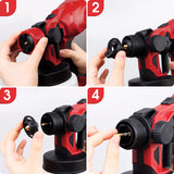 Pistola para Pintar,800W Alto Voltaje Pistola de Pintura Electrica,Pulverizador de Paint con Recipiente de 800 ml y 3 Modos de Pulverización,para Pintura de Automotriz,Casas, Paredes, Cercas（Rojo）