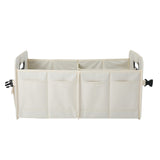 AOKJOY Organizador de maletero de coche, organizador de almacenamiento plegable con múltiples compartimentos, correas ajustables para SUV (beige)