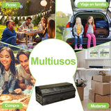 ADILIKADII Organizador de Maletero de Coche, Organizador de Cajuela Impermeable Plegable con Tapa 3 Compartimentos Correa Ajustable, Caja de Almacenamiento Gadgets para Automovil Camión Vehículo SUV