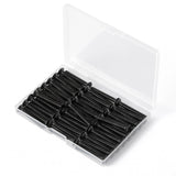 NIULUNBAO M5-0.8 x 40 mm, tornillos hexagonales de cabeza plana, acero de aleación grado 10.9, óxido negro, Allen Hex Socket 3 mm, 50 unidades