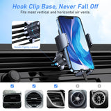 Blukar Soporte Celular Auto, Porta Celular Automóvil del Aire Ventilación con 2023 Upgraded Clip Estable, 360° Rotación, Liberación de un Botón, Soporte Movil Coche para Dispositivo de 4.0''-7.0''