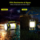 RUAKIVA Linternas Eléctricas para Acampar,Linterna Recargable para Acampar,Linterna Brillante LED de 6 Modos,Linterna de Supervivencia de Emergencia para Exteriores,Incluido Cable USB