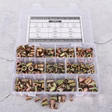 Longzhuo 300PCS Tuerca de remache, kit de tuercas de remache métricas de acero al carbono,tuercas de remache de acero al carbono con cabeza plana roscada