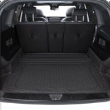 Amazon Basics - Alfombrillas de PVC resistentes de 4 piezas con forro de carga y parte trasera, ribete impermeable para adaptarse a alfombrillas de coche, color negro