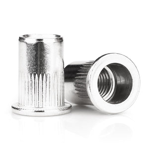 Vmuter - Tuerca de remache de 5/16"-18, 50 piezas de acero inoxidable 304 con cabeza plana