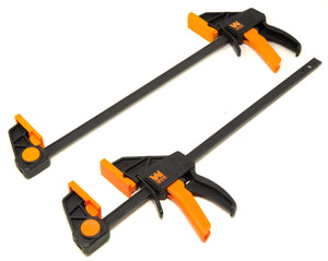 WEN CLR122 Abrazaderas y esparcidores de barra de acero resistentes de 12 pulgadas con garganta de 2.3 pulgadas, paquete de dos, negro