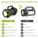 BLUEDREAMER Luz LED Portátil Recargable Para Camping,Alto Brillo,12 Horas en Espera,4800 mAh,Linterna de Emergencia,Adecuada Para Cortes de Energía,Actividades al Aire libre,Senderismo y aventuras