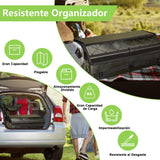 ADILIKADII Organizador de Maletero de Coche, Organizador de Cajuela Impermeable Plegable con Tapa 3 Compartimentos Correa Ajustable, Caja de Almacenamiento Gadgets para Automovil Camión Vehículo SUV