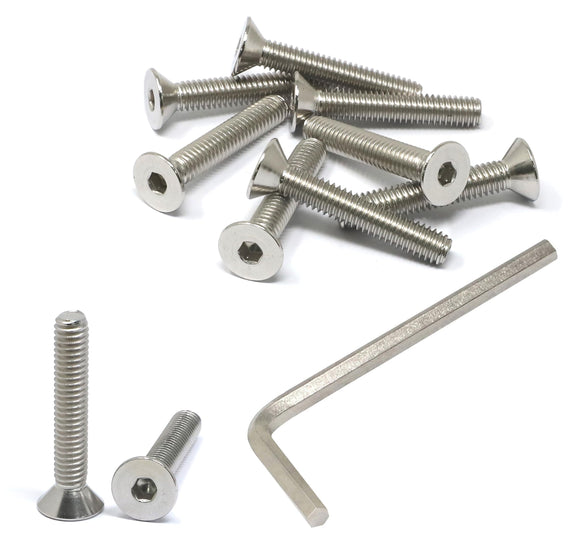 iexcell - Juego de tornillos de cabeza plana de acero inoxidable 304 de 5/16-18 x 1-7/8 pulgadas