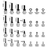 Juego de 1680 tornillos y tuercas hexagonales métricos M2 M3 M4 M5, tornillos y arandelas de cabeza hexagonal, tornillos y tuercas y arandelas, juego de tornillos de máquina negros