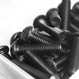 SUNXULIMI - Tornillos de cabeza de botón M3 x 20 mm, acero de aleación de grado 10.9, acabado de óxido negro, unidad hexagonal métrica Allen totalmente roscada, 50 unidades