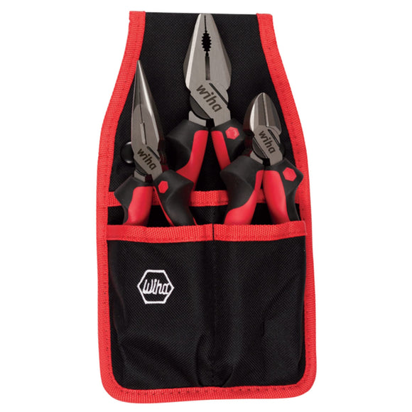 Wiha 30993 Ergo Soft Grip Industrial Set In Pouch, 3 Piece Set