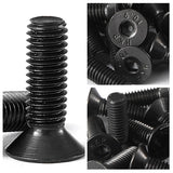 NIULUNBAO, Tornillos Hexagonales de Cabeza Plana, M6-1.0 x 60 mm, 25 Unidades, Negro, Acero Aleado Grado 10.9, Óxido Negro, Allen Hex Socket de 4 mm, Métrico Totalmente Roscado