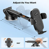APPS2Car Soporte para Celular Automóvil 3 en 1 Potente Ventosa Porta Celular para Auto Parabrisas/Salpicadero/Ventilación Base Celular para iPhone, Samsung, Xiaomi Redmi, etc. para Fundas Gruesas