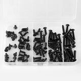 Tornillos de cabeza plana M4 x 8 mm, 12 mm, 16 mm, 20 mm, 25 mm, tornillos avellanados, acero de aleación de grado 10.9, acabado de óxido negro, unidad hexagonal Allen, métrico totalmente roscado, kit