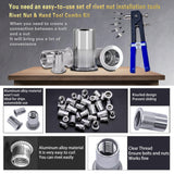 Kit de herramientas de tuerca de remache de presión, 430 piezas de combinación de tuercas de remache métricas (M8/M6/M5/M4/M3), adecuado para muebles, decoración, aplicaciones automotrices, marinas e