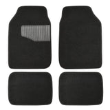 Amazon Basics - Alfombrillas de goma de ajuste universal para coche, SUV, furgonetas y camiones, 4 piezas, negro, 63 x 45 cm (largo x ancho, delantero), 34 x 45 cm (largo x ancho, trasero)