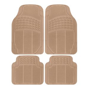 BDK Universal Fit - Alfombrilla de hule para el piso, 4 unidades, resistente a todo tipo de condiciones meteorológicas, Beige