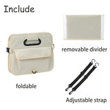 AOKJOY Organizador de maletero de coche, organizador de almacenamiento plegable con múltiples compartimentos, correas ajustables para SUV (beige)