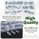 Keadic - 60 tuercas M4 M5 M6 Molly Jack con tornillos, kit surtido de tuercas de pétalos de acero, brida grande, tuerca de expansión corta, tuerca de expansión de cabeza plana, tuerca de inserción
